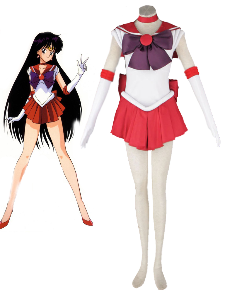 Sailor Moon Sailor Mars Hino Rei Fighting Uniform Cosplay Costume